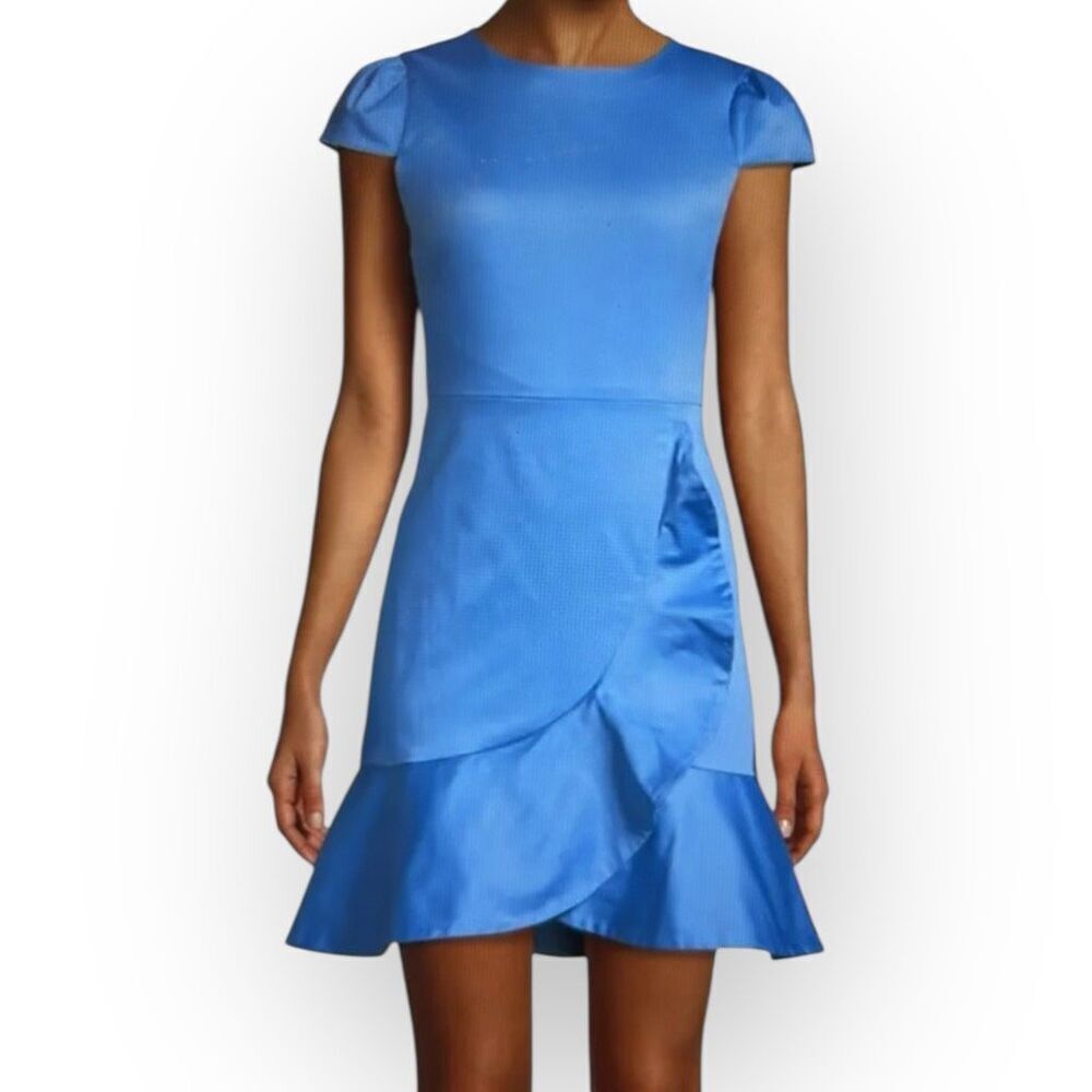 Alice + Olivia Kirby Short Sleeve Ruffled Fit Flare Mini Dress Women's Size XS